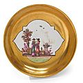 A meissen gold-ground saucer, circa 1730.