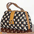Vintage ... sac a main chic * blanc noir or 