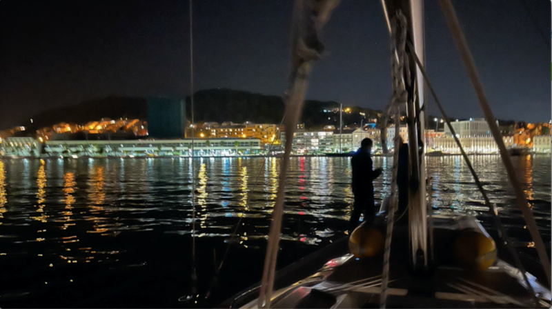 Entrée dans la rade de Split, Elan Impression 50 April, 24 octobre 2022 (auteur/author : Philippe Bensimon)