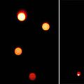 03/11/2013 à minuit : lâcher de lanternes lumineuses à perpignan (sphères oranges)