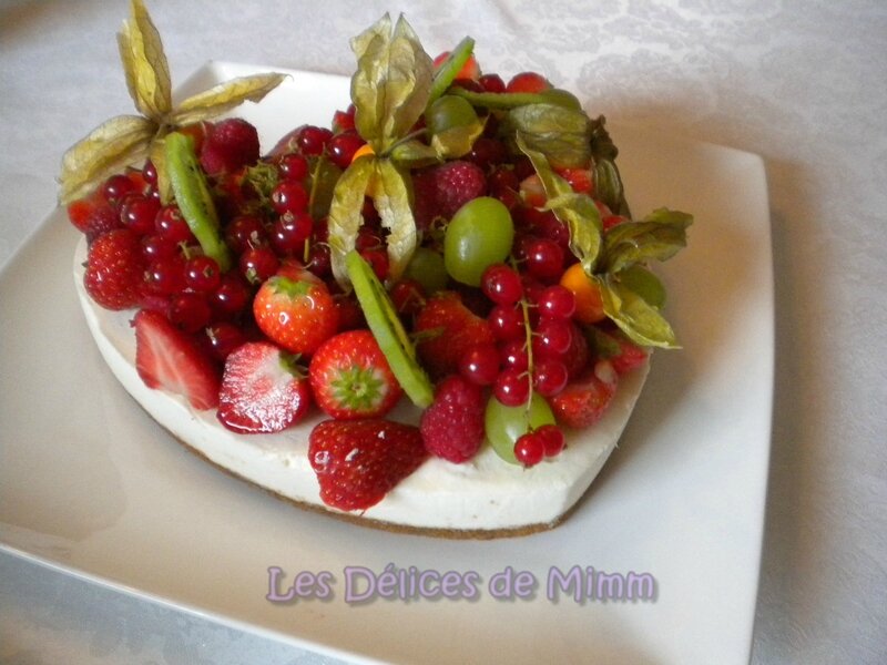 Cheesecake en cœur aux fruits frais 2