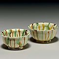 Two small sancai-glazed pottery cups ,tang dynasty (618-907) 