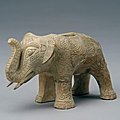 Elephant-shaped White Pottery Zun (wine vessel), Late Shang (13th century–1046 BCE)