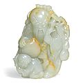 A celadon jade ‘shoulao and boy’ group, qing dynasty, 19th century