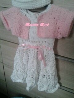  PETITE ROBE BEBE AU CROCHET POUR PAQUES terminée à temps 