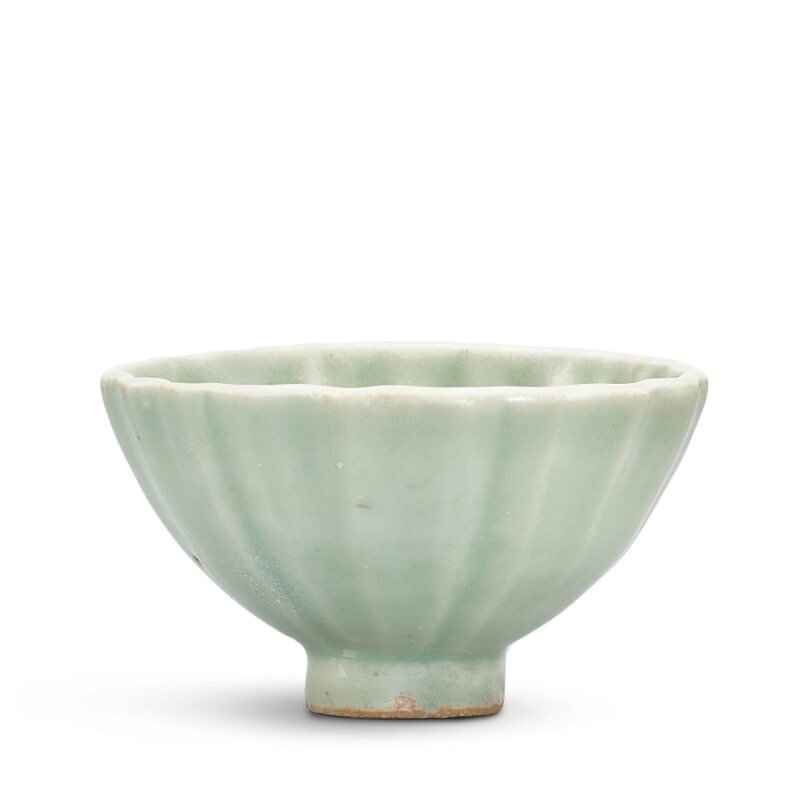 A small Longquan celadon 'chrysanthemum' cup, Song dynasty