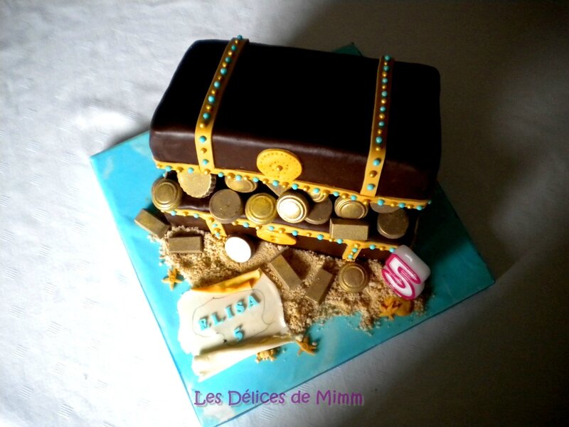 Gâteau Le coffre au trésor d'Elisa 2