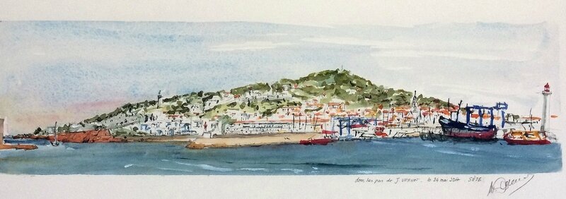Sète Panoramique aquarelle