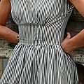 Anna dress on railroad tracks