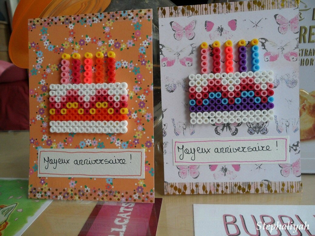 Cartes D Anniversaire Scrap Perles Hama Le Monde Imaginaire De Stephaliyah