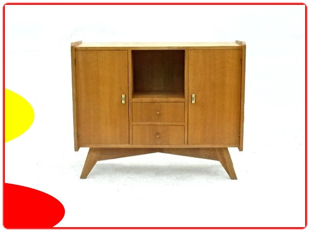 buffet vintage chêne pieds compas