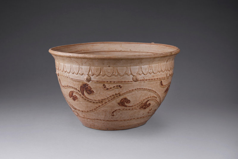 An ivory-glazed stoneware basin, Vietnam, 14th-15th century