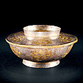 A parcel-gilt silver bowl with cover, liao dynasty, dated 1025
