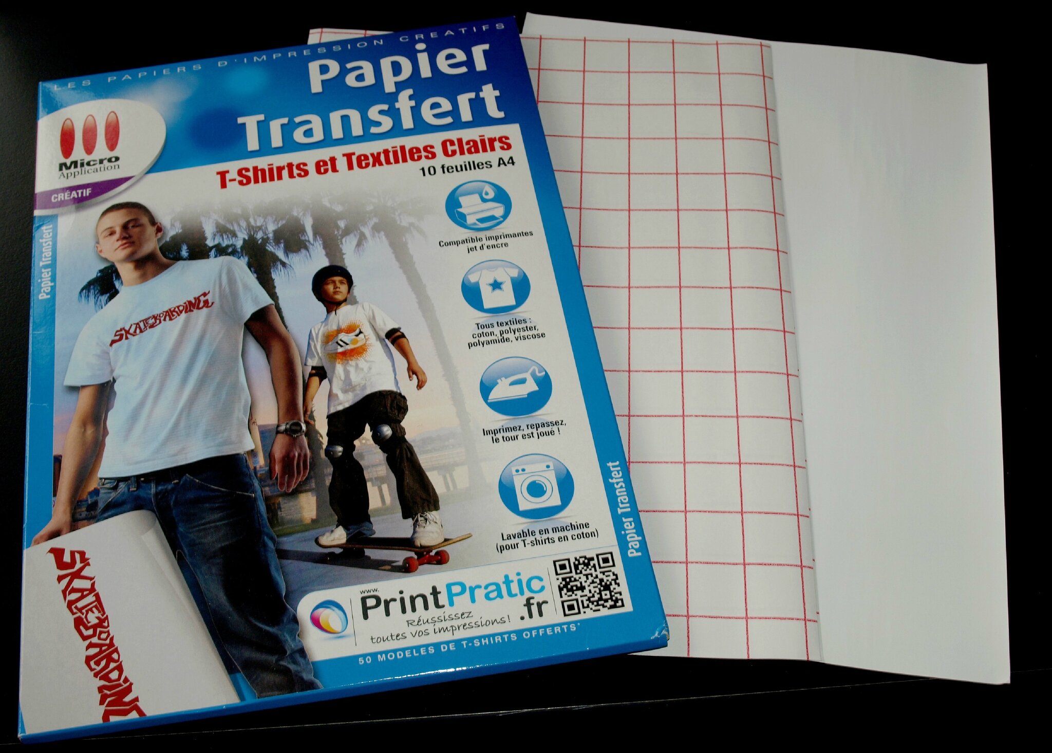 Papier créatif MICRO APPLICATION Transfert textile couleur -6