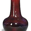A chinese flambé-glazed bottle vase, 18th century. 
