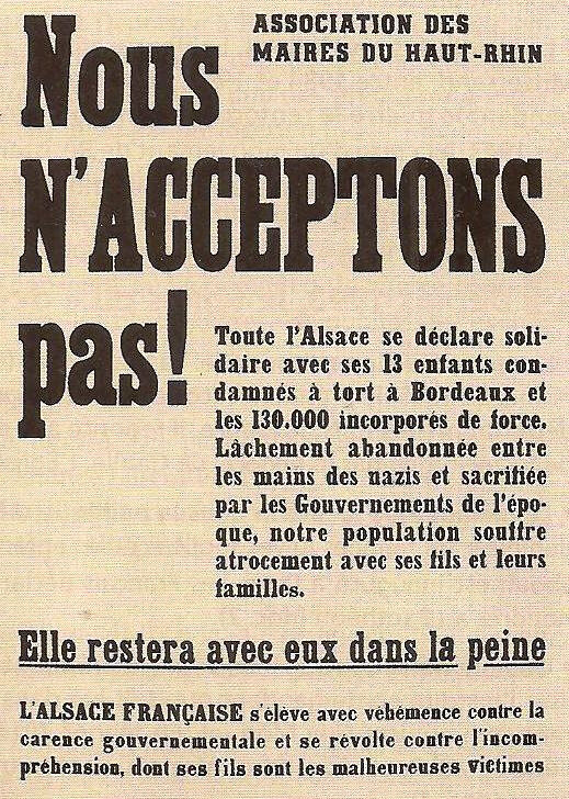 affiche amnistie - procès des malgré nous