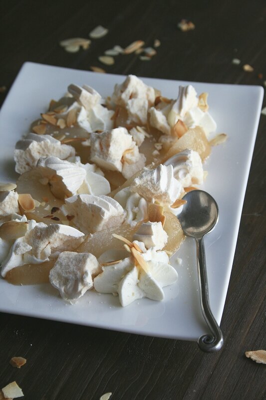 Pavlova destructurée à la poire - passion culinaire minouchka 2