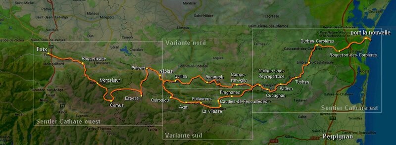 Topographie Generale Est Ouest Variante Sud Sentiercathare Fr Partez A La Conquete Des Chateaux Du Pays Cathare