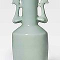 A Longquan celadon ‘twin-phoenix’ mallet vase, Southern Song dynasty (1127-1279)