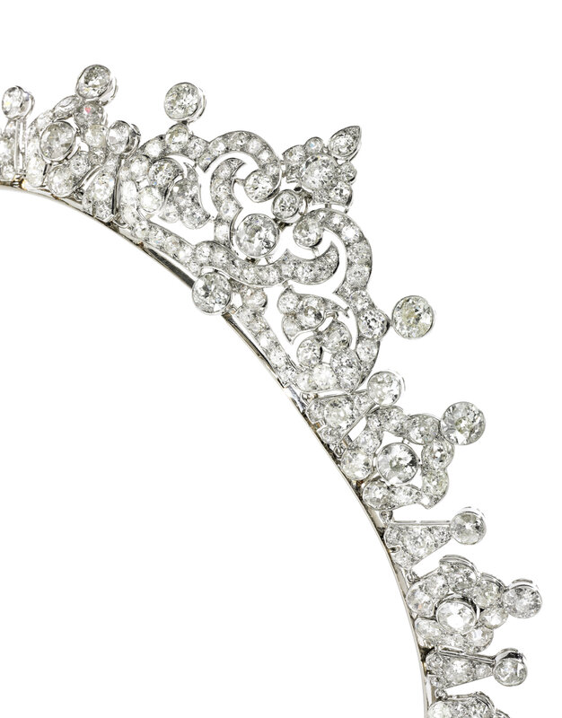 Diamond tiara, Cartier, 1930s - Detail -Magnificent Jewels and Noble Jewels Sotheby's Geneva 13 nov 2019