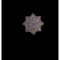 Carreau de revêtement en étoile de type ladjvardina & pichet à anse de type lajvardina, iran, art il-khanide, xiiie siècle