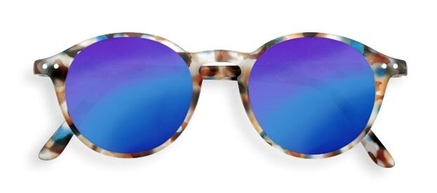 lunettes soleil écaille bleu miroir