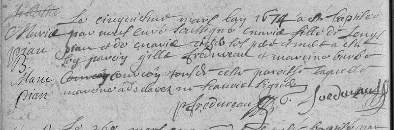 1674 - ARTINS (41-Loir et Cher) 05 mars PIAU Marie (Fille de Louis & RICHER) - Page 149-162