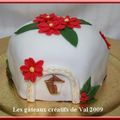 Gâteau igloo fleuri en pâte à sucre