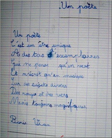 Dans Le Cahier De Poesie De Lila Ce2 Lucarne