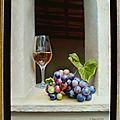 raisin feuille de vigne au verre 6f 41x33