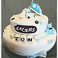 Gâteau de baptême tout doux ...pour un ptit bout de chou !