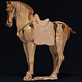 A large sancai-glazed pottery figure of a horse, Tang dynasty (AD 618-907)