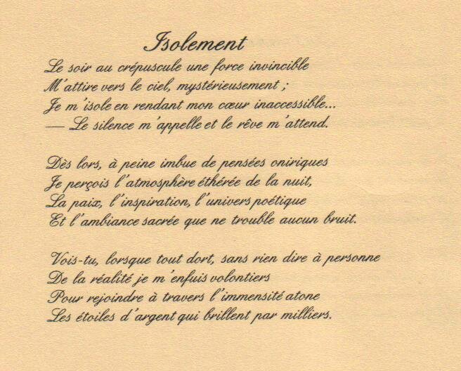100 poèmes 41 isolement