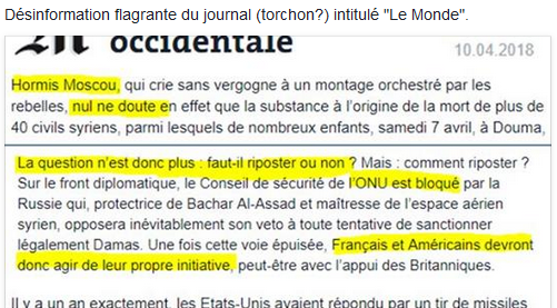 LE MONDE APPEL GUERRE