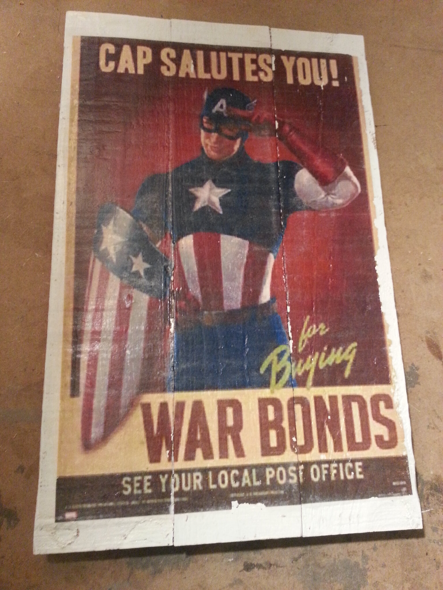 Tableau Marvel Captain America Récupart Déco