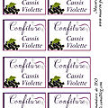 Confiture cassis violette : étiquettes