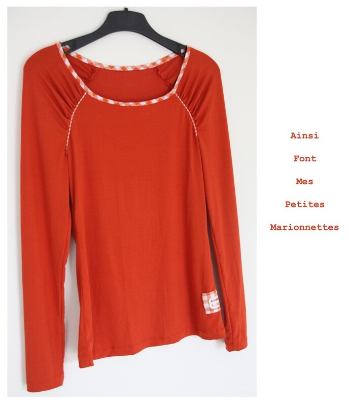 tee shirt fronce orange 1