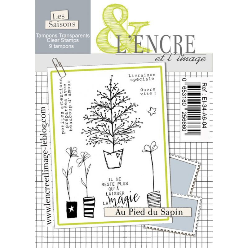 9-tampons-transparents-a6-l-encre-et-l-image-collection-34-au-pied-du-sapin