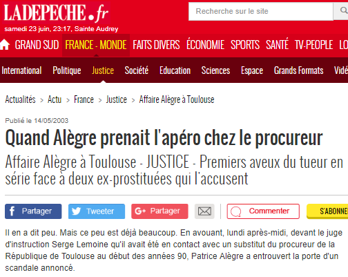 Quand Alègre prenait l'apéro chez le procureur - 14_05_2003 - ladepeche