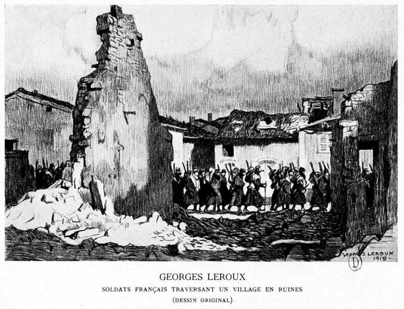 Leroux village en ruines