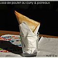 Samoussas de poulet au curry & poireaux