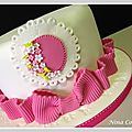 Gâteau anniversaire enfants nîmes - blanc et rose
