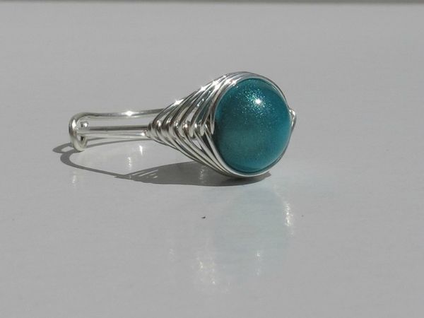 bague argent et perle bleue bague argent et perle bleue