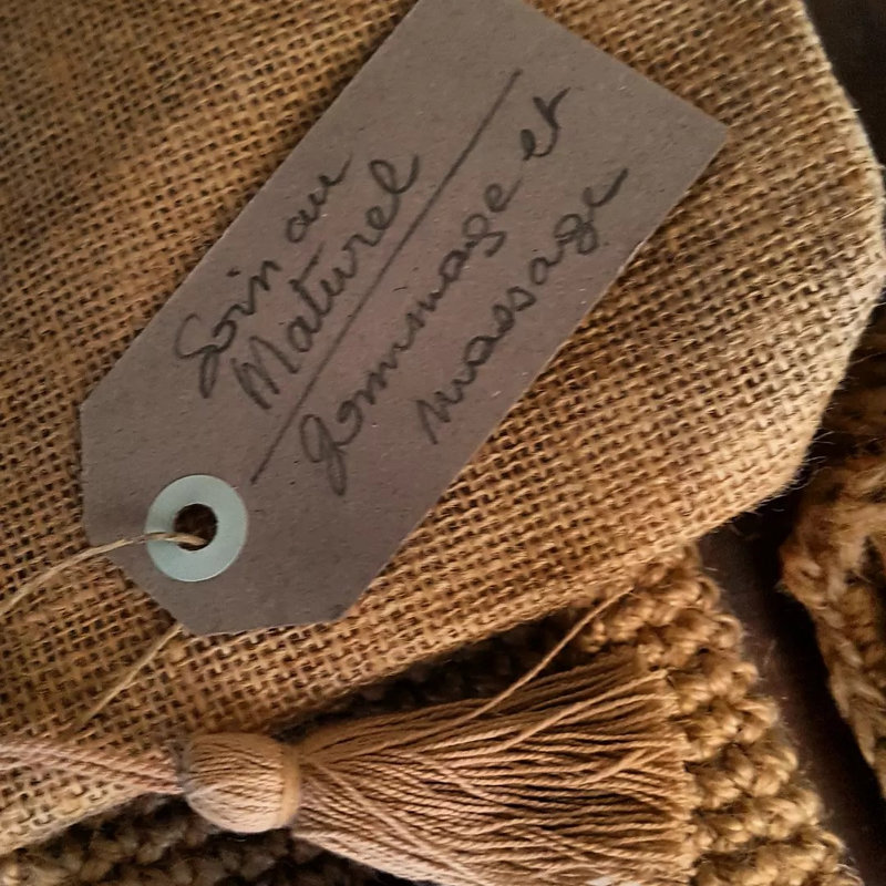 sangle isado jute crochet back scrubber exfoliant gommage