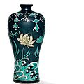 A fahua 'scholar and pine' vase, meiping, ming dynasty (1368-1644)