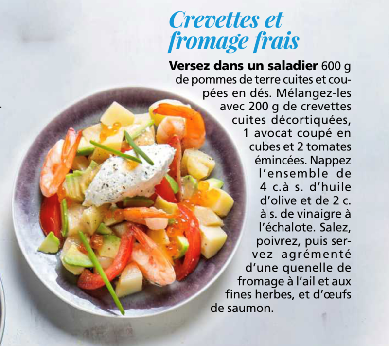 Crevettes et fromage frais