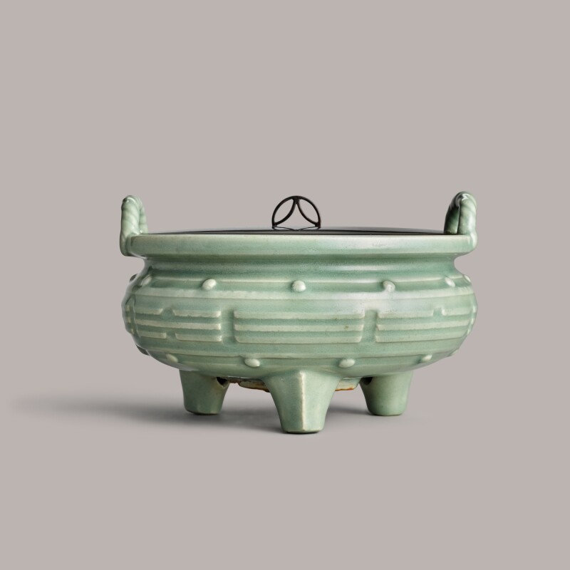 A Longquan celadon tripod censer Ming Dynasty