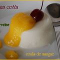 Panna cotta légère à la verveine et coulis de mangue, sans lactose