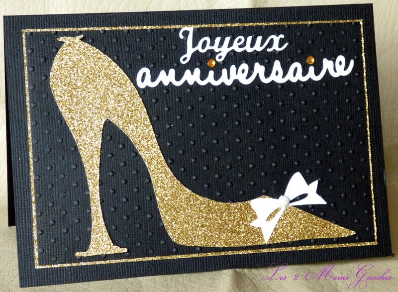 Carte D Anniversaire Feminine Fashion Avec Escarpin Dore L2mg La Boutique