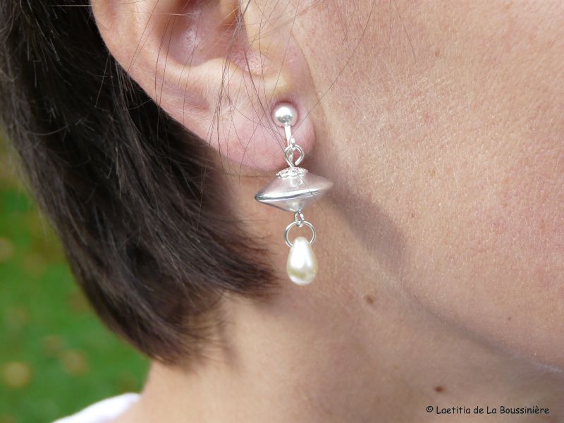 Boucles d'oreilles Toupie (perle)